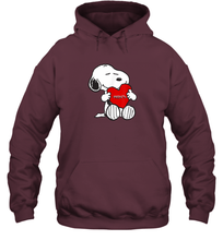 Load image into Gallery viewer, Valentine Snoopy Hugging Heart T-shirt Hoodie