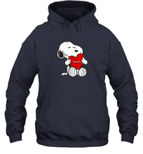 Load image into Gallery viewer, Valentine Snoopy Hugging Heart T-shirt Hoodie