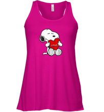 Load image into Gallery viewer, Peanuts Valentine Snoopy Hugging Heart Racerback Tank