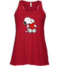 Load image into Gallery viewer, Peanuts Valentine Snoopy Hugging Heart Racerback Tank