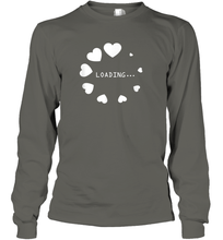 Load image into Gallery viewer, Valentine Day Shirt Women Loading Computer Girl Hearts Gift T Shirt Long Sleeve T-Shirt