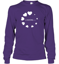 Load image into Gallery viewer, Valentine Day Shirt Women Loading Computer Girl Hearts Gift T Shirt Long Sleeve T-Shirt