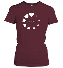 Load image into Gallery viewer, Valentine Day Shirt Women Loading Computer Girl Hearts Gift T Shirt Women's T-Shirt