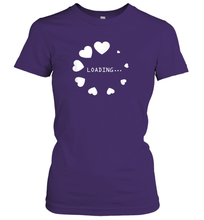 Load image into Gallery viewer, Valentine Day Shirt Women Loading Computer Girl Hearts Gift T Shirt Women's T-Shirt