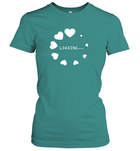 Load image into Gallery viewer, Valentine Day Shirt Women Loading Computer Girl Hearts Gift T Shirt Women's T-Shirt