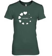 Load image into Gallery viewer, Valentine Day Shirt Women Loading Computer Girl Hearts Gift T Shirt Premium Women's T-Shirt