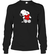 Load image into Gallery viewer, Valentine Snoopy Hugging Heart T-shirt Long Sleeve T-Shirt