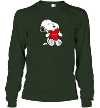 Load image into Gallery viewer, Valentine Snoopy Hugging Heart T-shirt Long Sleeve T-Shirt
