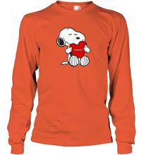 Load image into Gallery viewer, Valentine Snoopy Hugging Heart T-shirt Long Sleeve T-Shirt