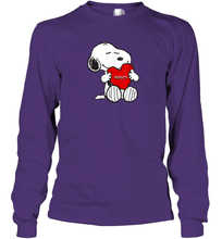 Load image into Gallery viewer, Valentine Snoopy Hugging Heart T-shirt Long Sleeve T-Shirt