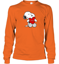 Load image into Gallery viewer, Valentine Snoopy Hugging Heart T-shirt Long Sleeve T-Shirt