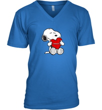 Load image into Gallery viewer, Valentine Snoopy Hugging Heart T-shirt V-Neck T-Shirt