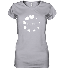 Load image into Gallery viewer, Valentine Day Shirt Women Loading Computer Girl Hearts Gift T Shirt Women's V-Neck T-Shirt
