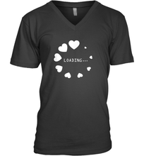 Load image into Gallery viewer, Valentine Day Shirt Women Loading Computer Girl Hearts Gift T Shirt V-Neck T-Shirt