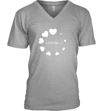 Load image into Gallery viewer, Valentine Day Shirt Women Loading Computer Girl Hearts Gift T Shirt V-Neck T-Shirt