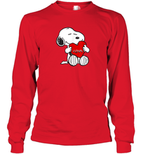 Load image into Gallery viewer, Peanuts Valentine Snoopy Hugging Heart Long Sleeve T-Shirt