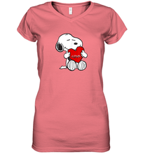 Load image into Gallery viewer, Peanuts Valentine Snoopy Hugging Heart Women's V-Neck T-Shirt