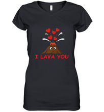 Load image into Gallery viewer, I Lava You Shirt _ Valentine Day Funny Volcano Lovers Tee Women's V-Neck T-Shirt