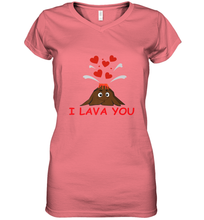 Load image into Gallery viewer, I Lava You Shirt _ Valentine Day Funny Volcano Lovers Tee Women's V-Neck T-Shirt