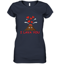 Load image into Gallery viewer, I Lava You Shirt _ Valentine Day Funny Volcano Lovers Tee Women's V-Neck T-Shirt