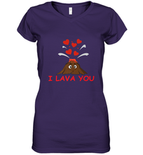 Load image into Gallery viewer, I Lava You Shirt _ Valentine Day Funny Volcano Lovers Tee Women's V-Neck T-Shirt