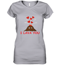 Load image into Gallery viewer, I Lava You Shirt _ Valentine Day Funny Volcano Lovers Tee Women's V-Neck T-Shirt